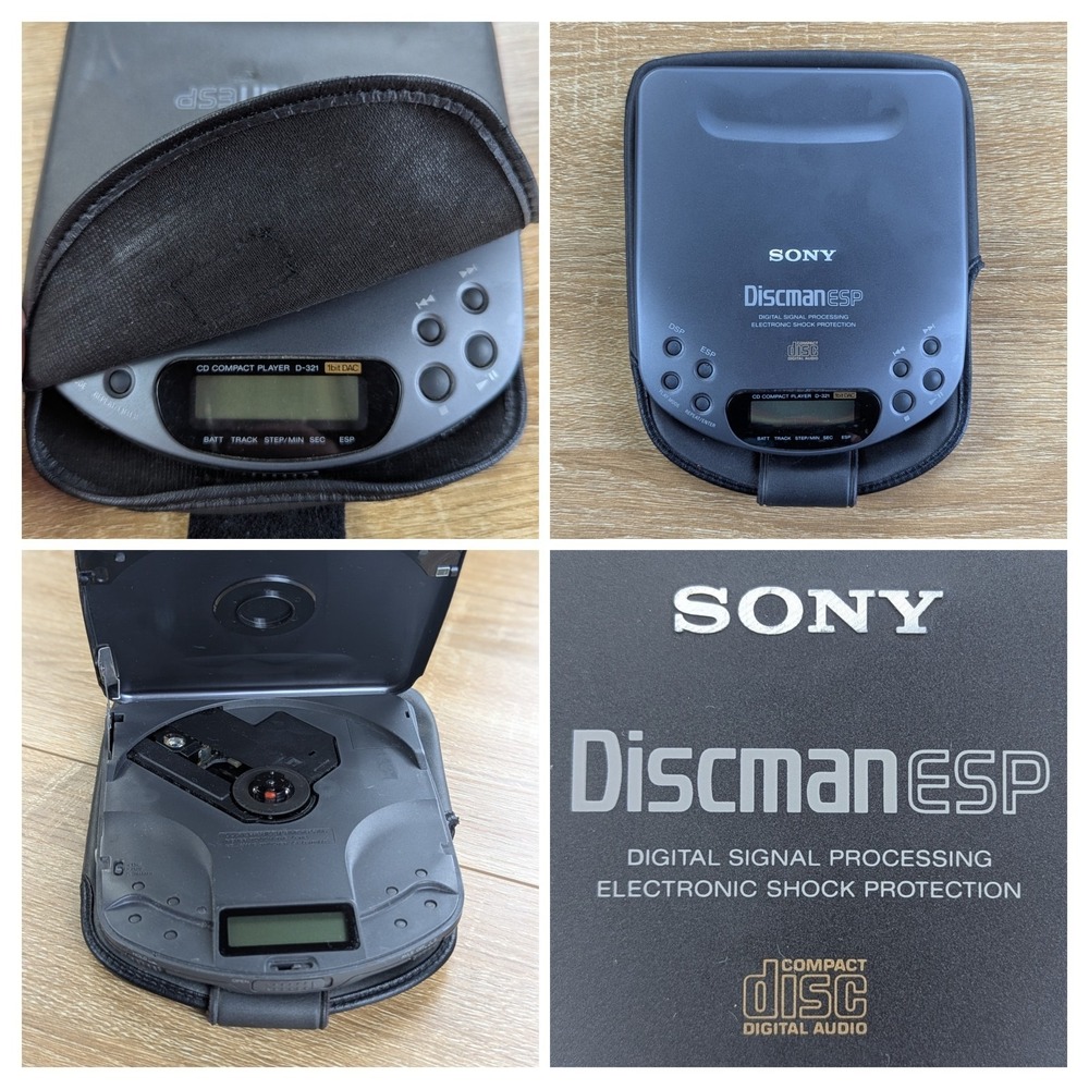 Sony Discman D-321 CD Player TESTED WORKING damaged AVLS Function *READ*